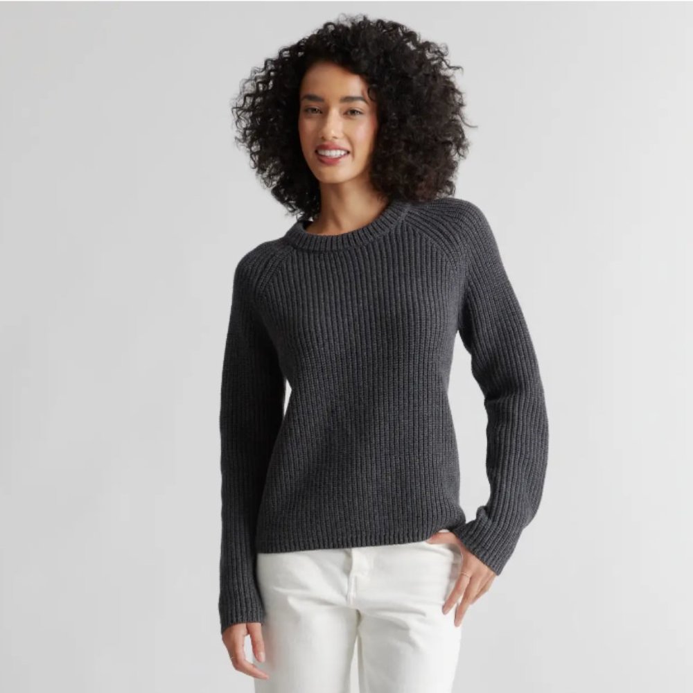 Quince 100% Organic Cotton Fisherman Crew Sweater